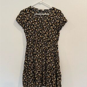 Passport Black Dress with Yellow and White Floral Print